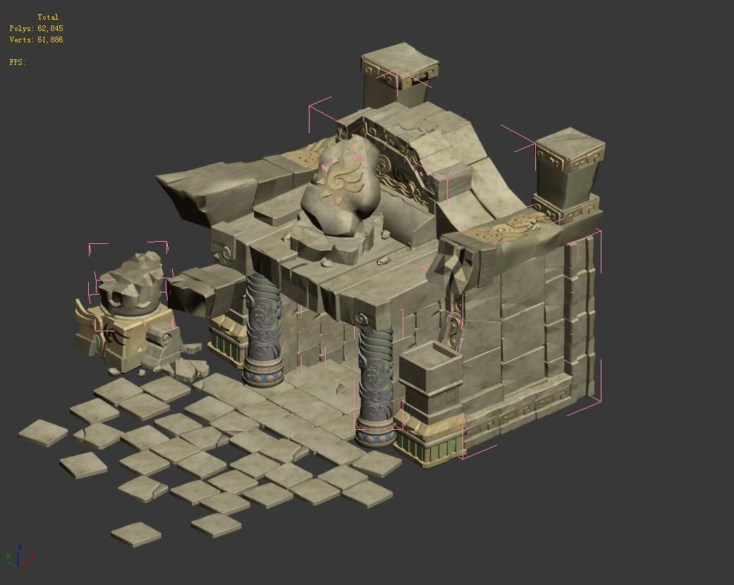 Maya - Underground City Entrance 01 3D model_3