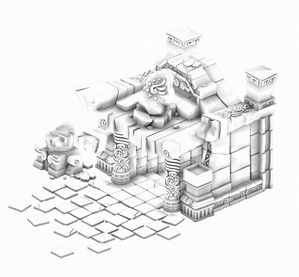 Maya - Underground City Entrance 01 3D model_2