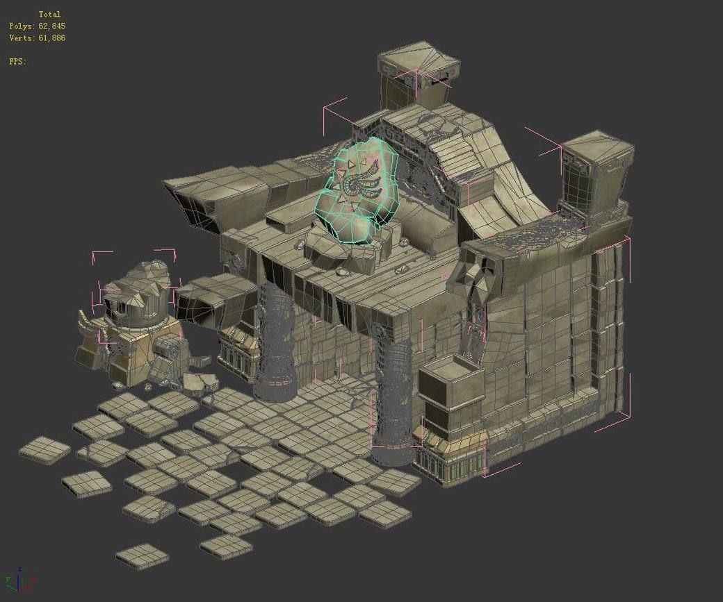 Maya - Underground City Entrance 01 3D model_4