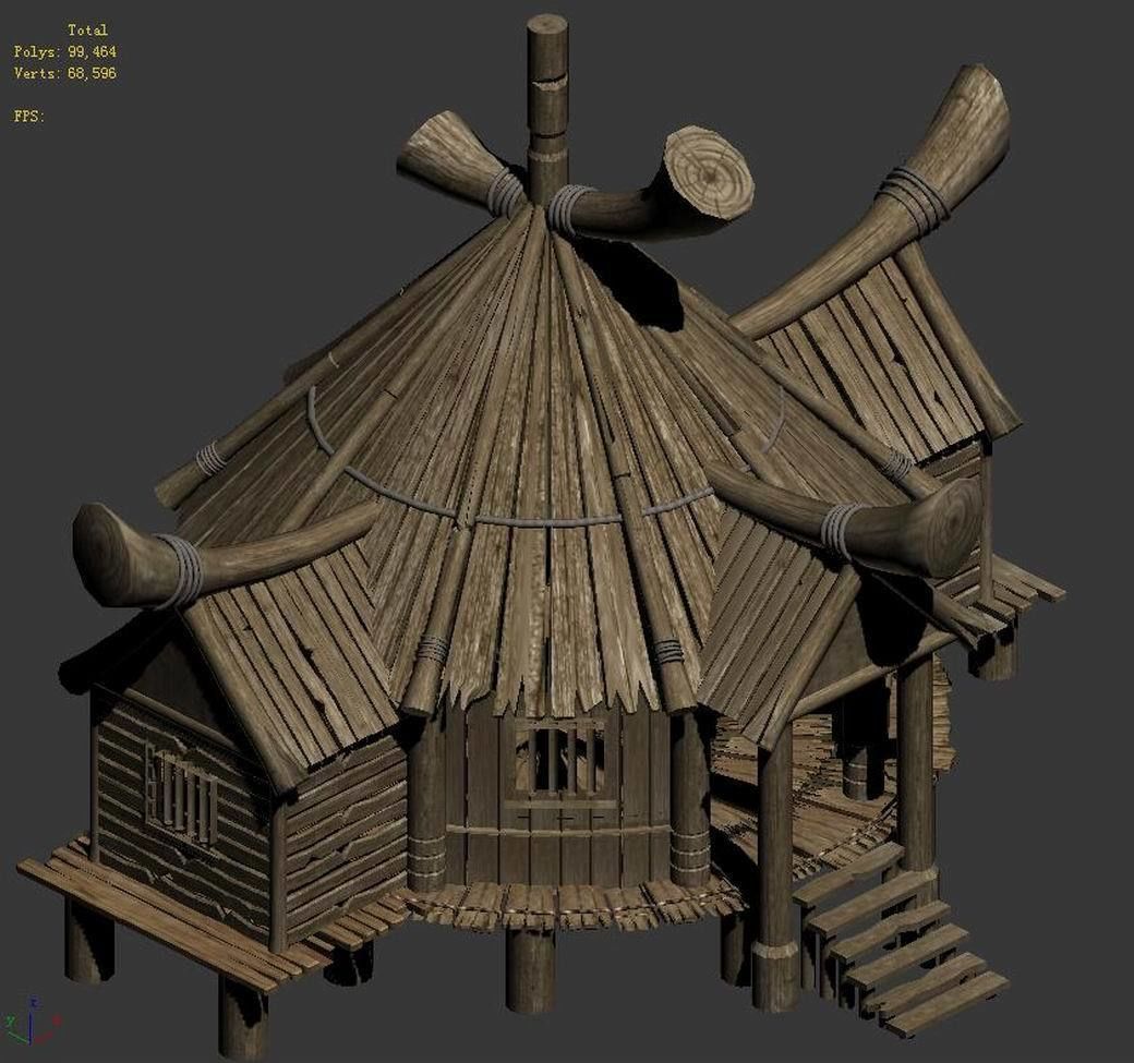 Wooden Buildings - Pharmacy 01 3D model_2