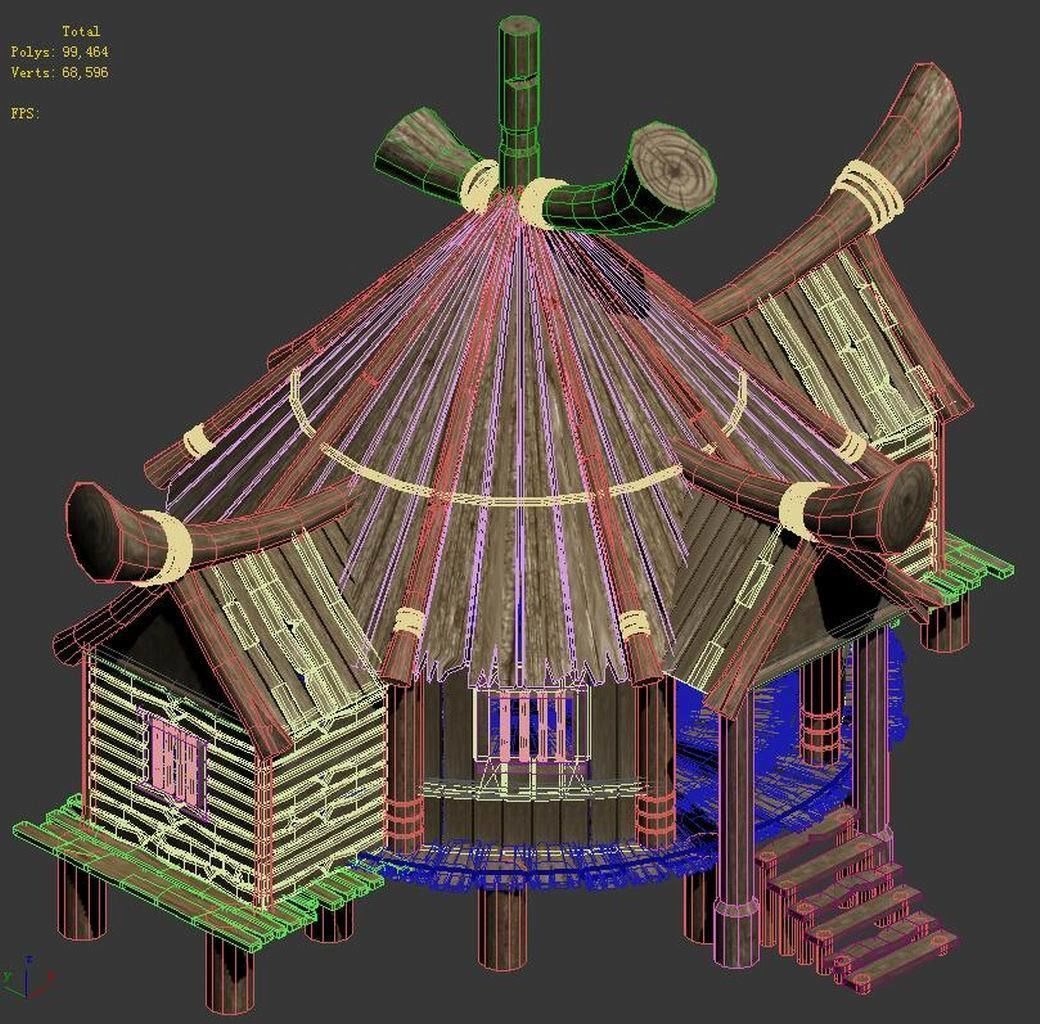 Wooden Buildings - Pharmacy 01 3D model_3