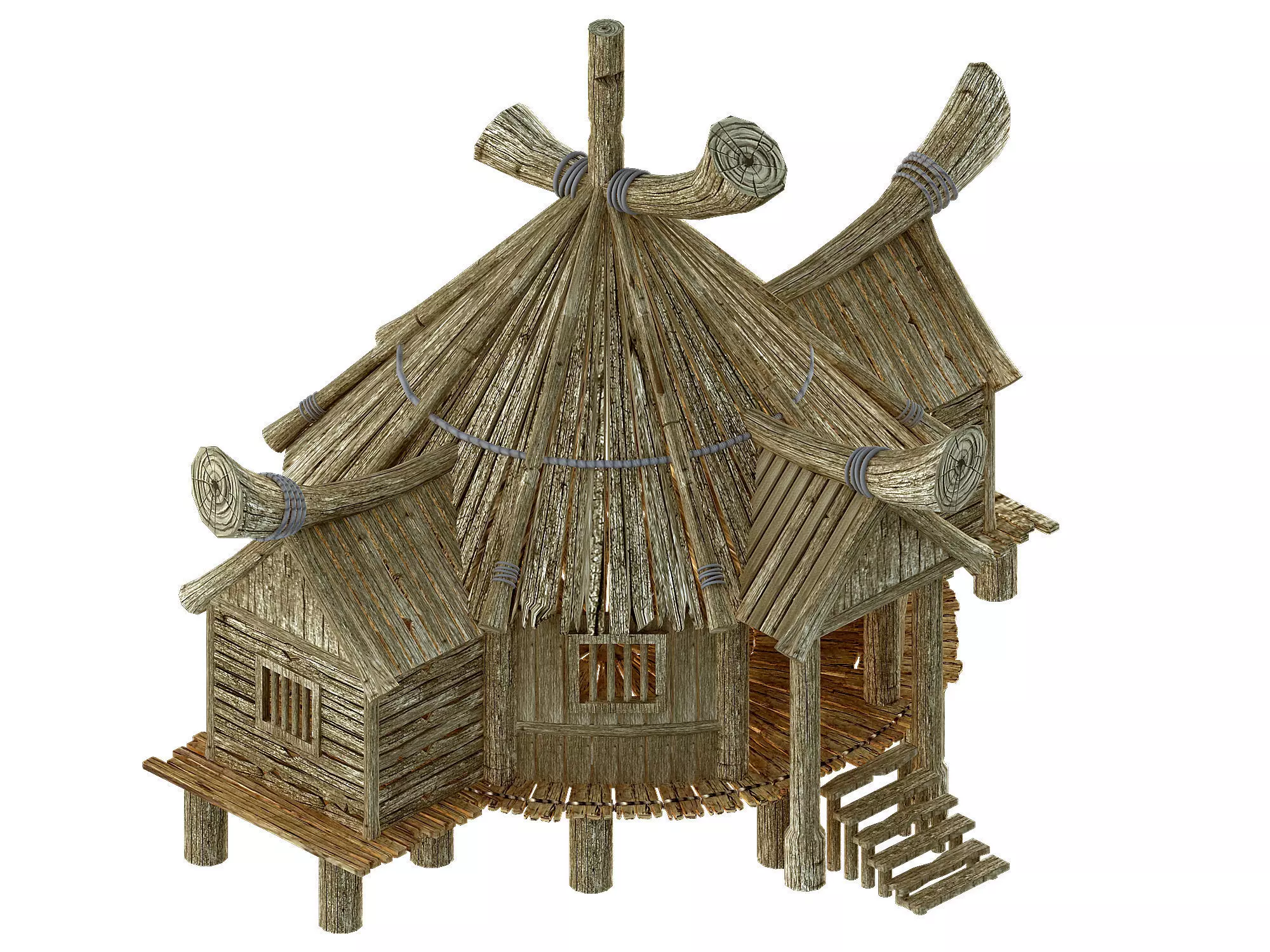 Wooden Buildings - Pharmacy 01 3D model_0