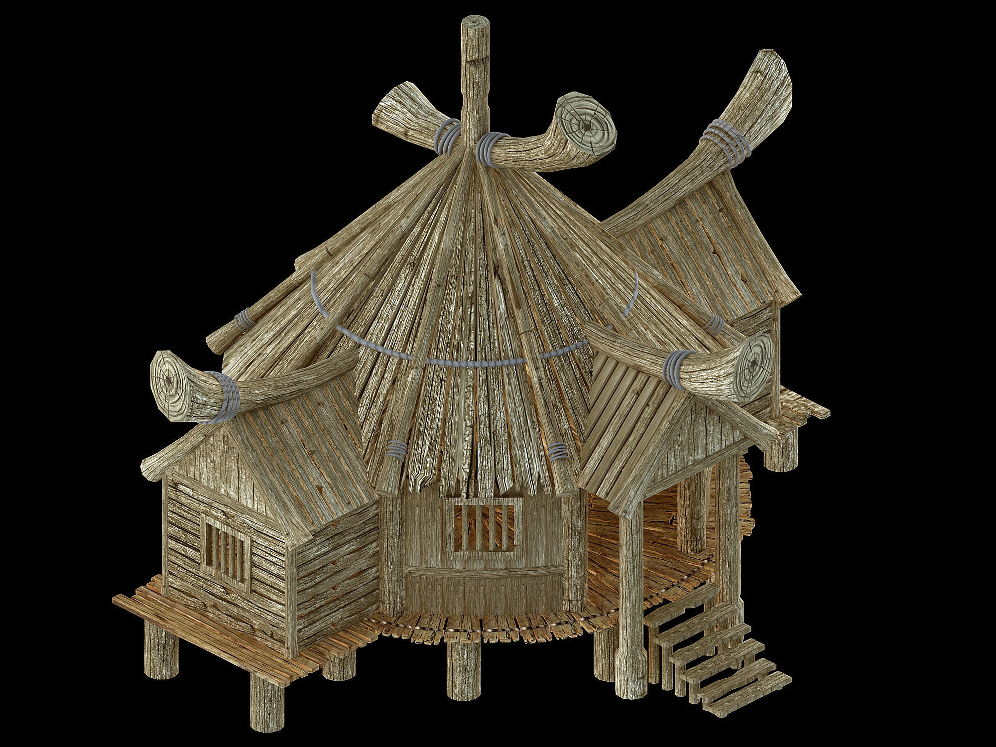 Wooden Buildings - Pharmacy 01 3D model_1