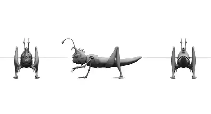 Grasshopper cartoon 3d model