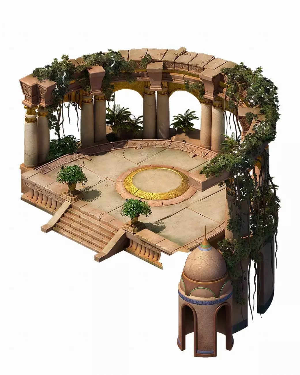 Muslim - semi - circular square 3D model