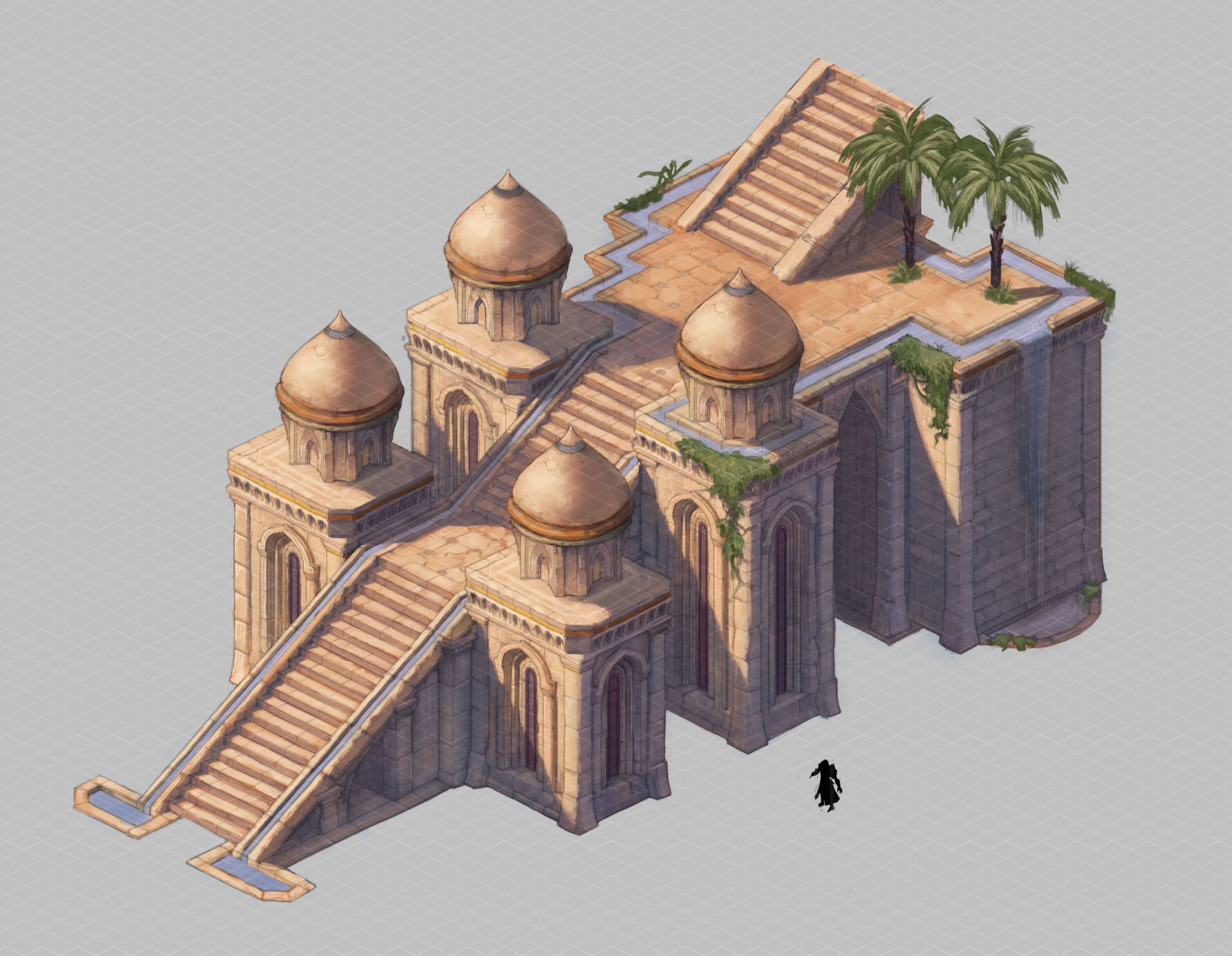 Muslim - palace stairs 02 3D model_4