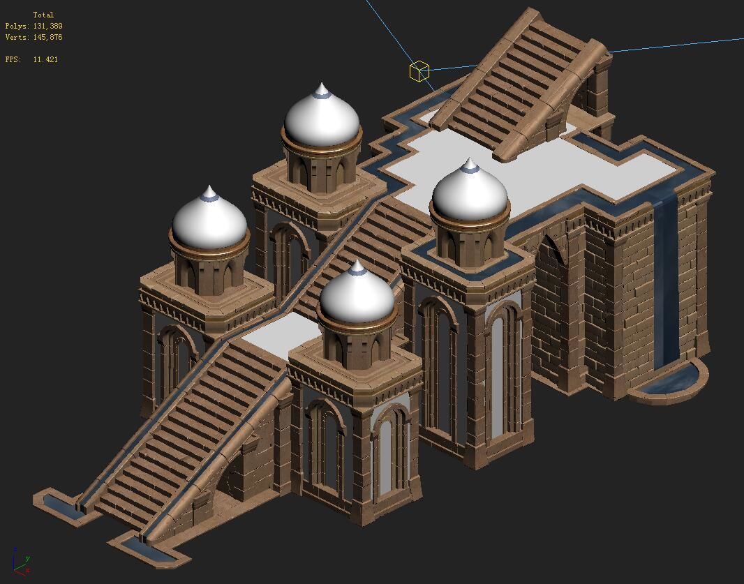 Muslim - palace stairs 02 3D model_5