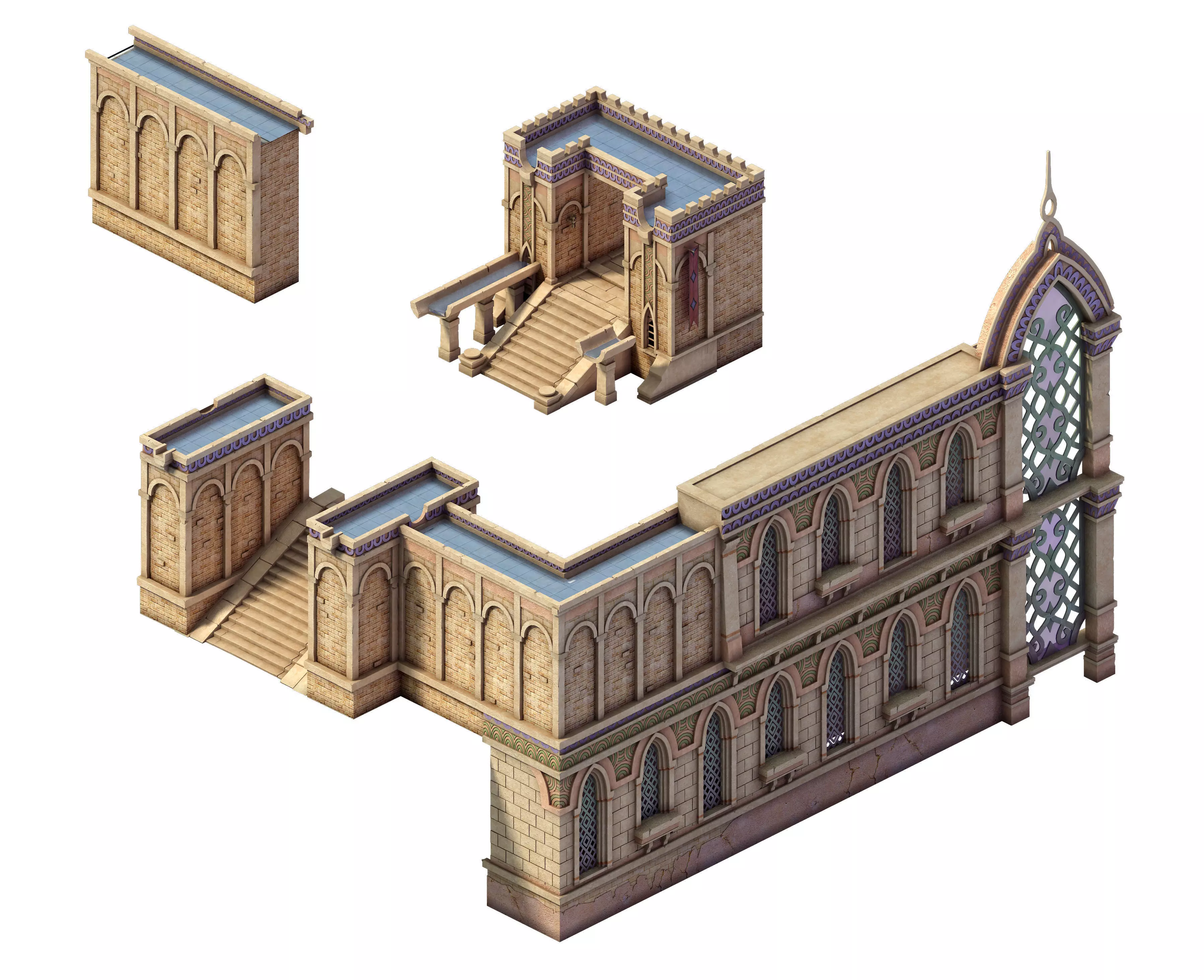Muslim - palace wall 01 3D model_0