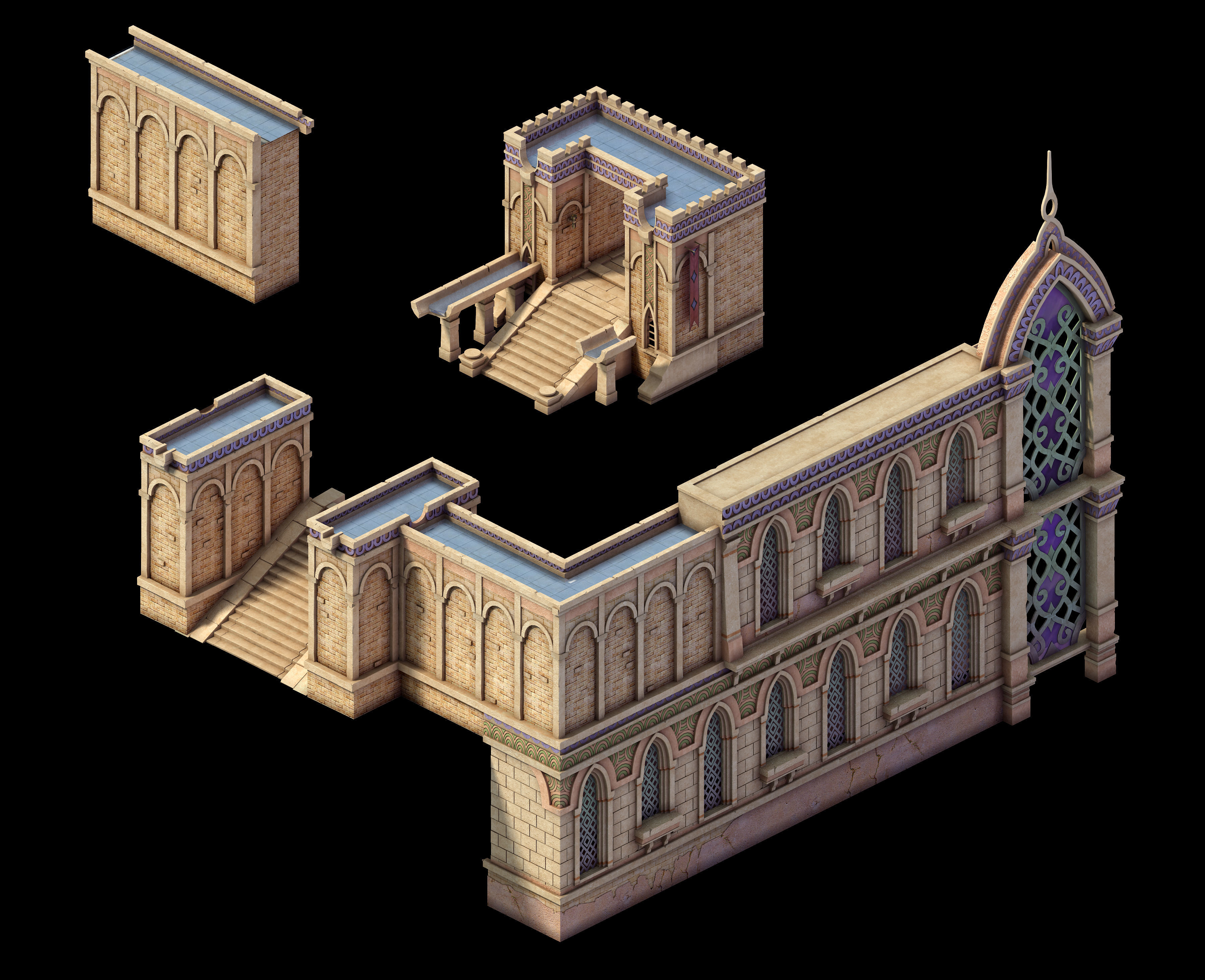 Muslim - palace wall 01 3D model_1