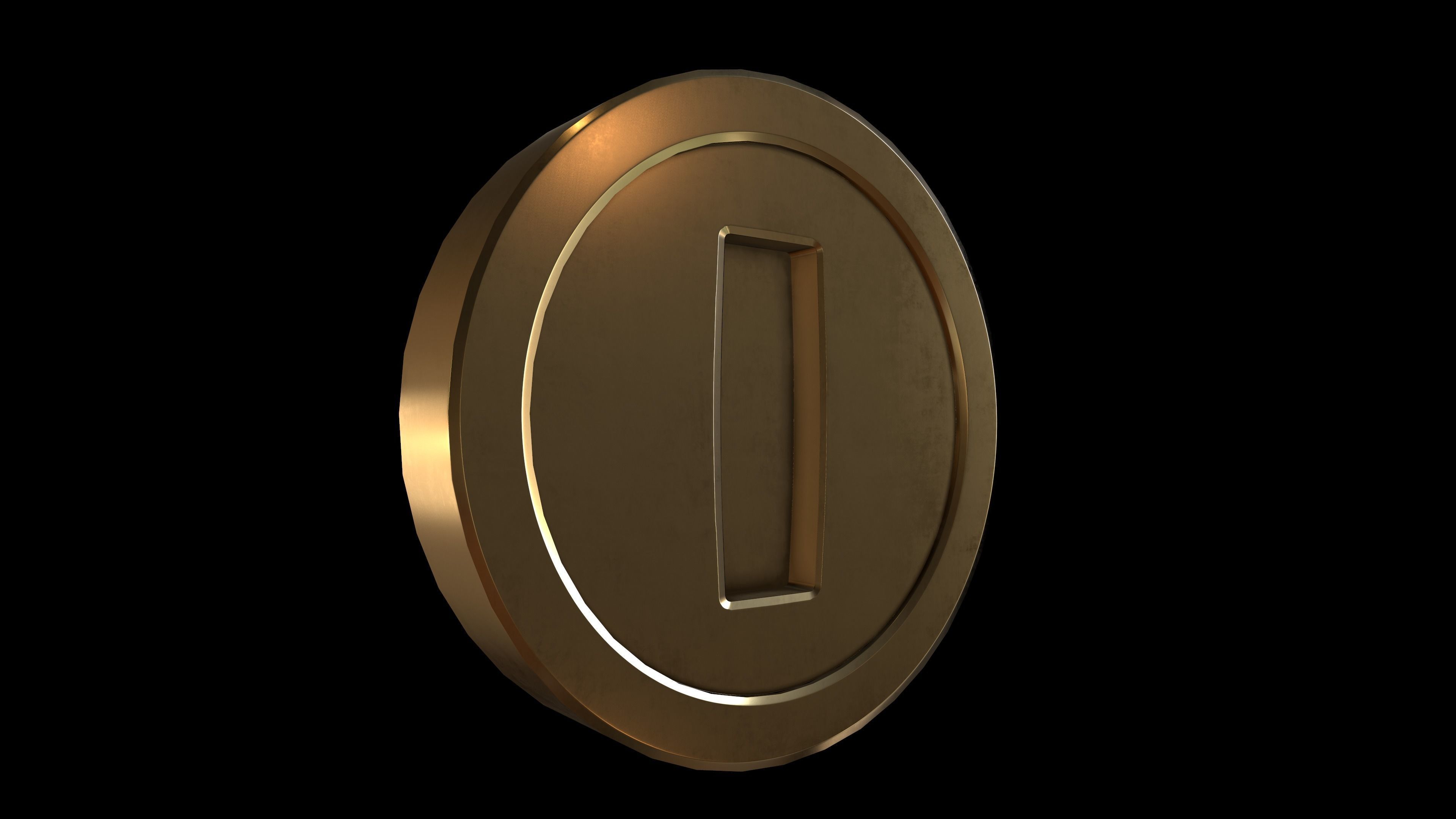 Gold Coin Game lowpoly PBR and Hipoly asset Low-poly 3D model_15