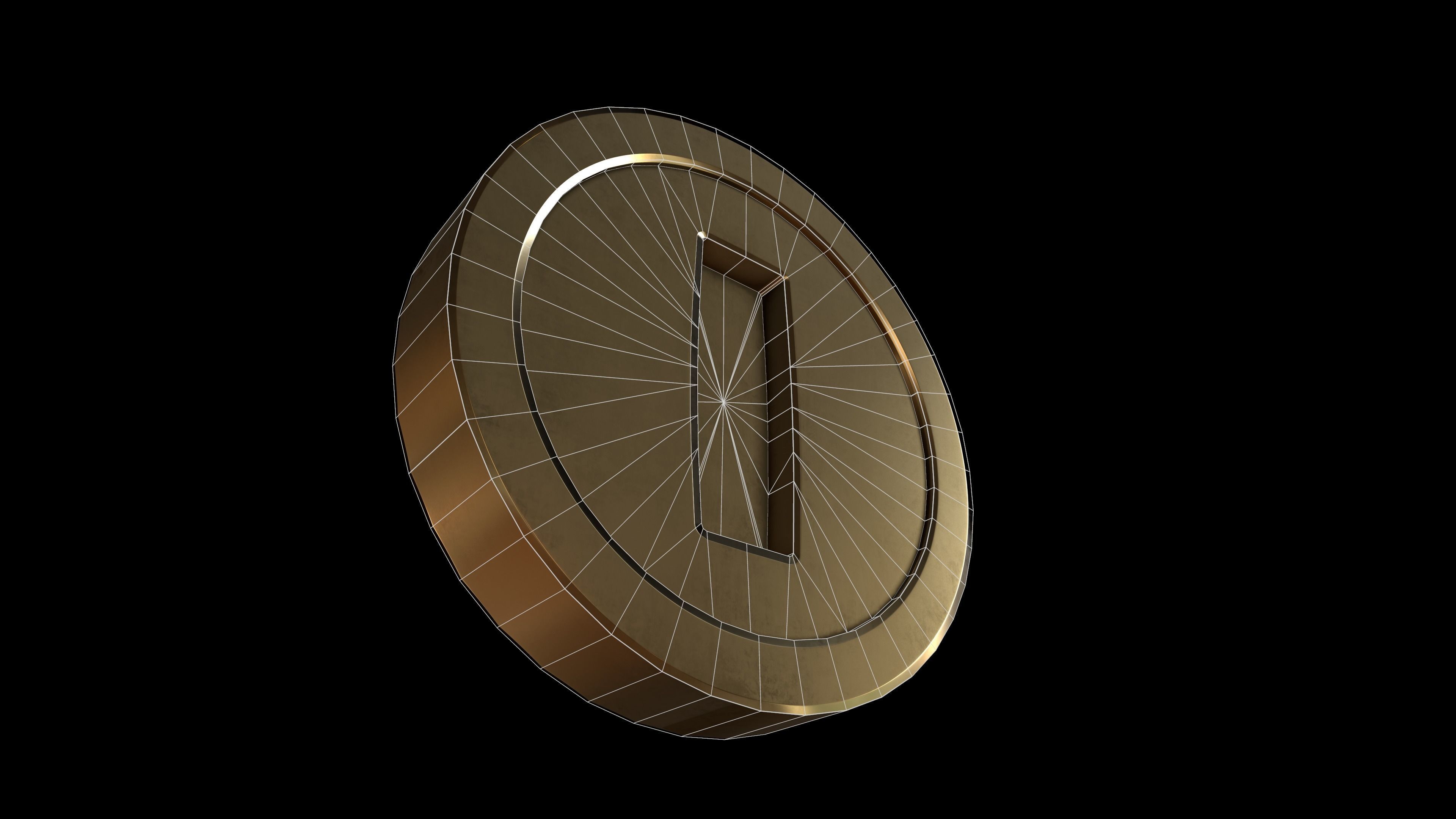 Gold Coin Game lowpoly PBR and Hipoly asset Low-poly 3D model_24