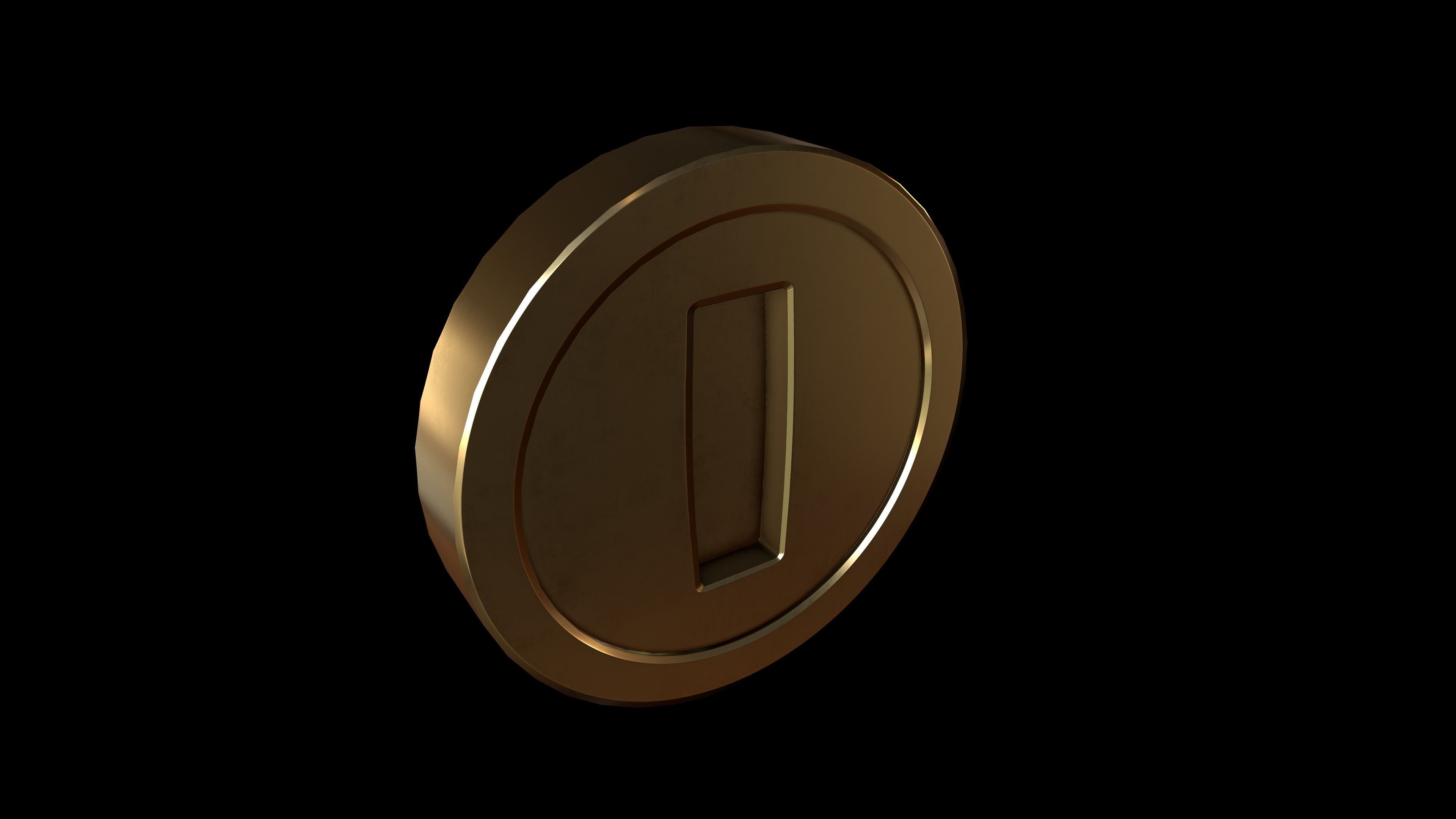 Gold Coin Game lowpoly PBR and Hipoly asset Low-poly 3D model_22