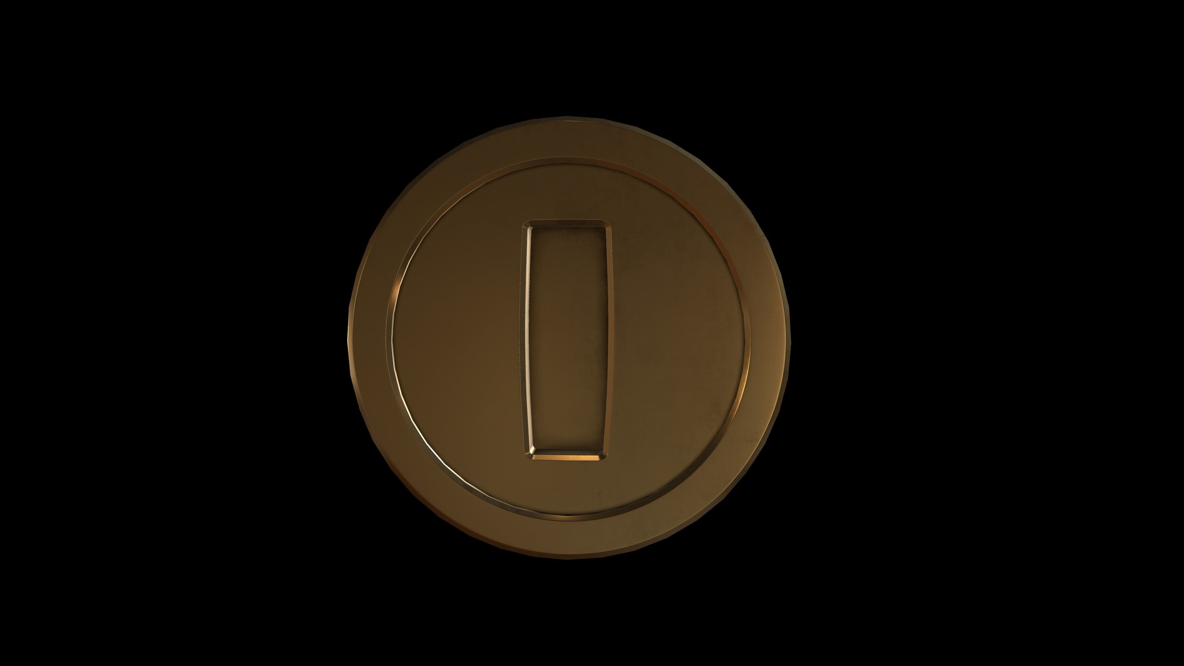 Gold Coin Game lowpoly PBR and Hipoly asset Low-poly 3D model_16