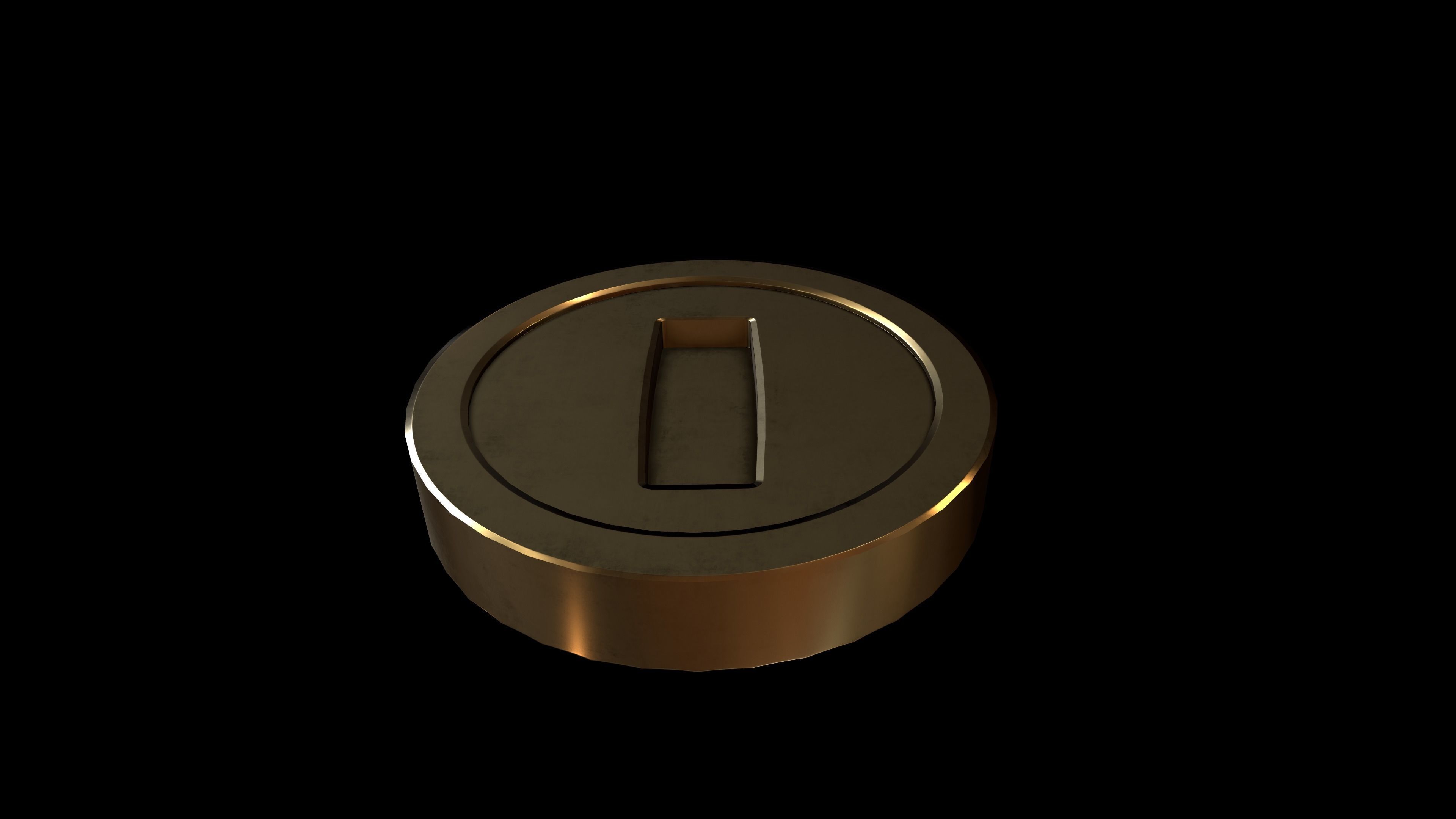 Gold Coin Game lowpoly PBR and Hipoly asset Low-poly 3D model_25