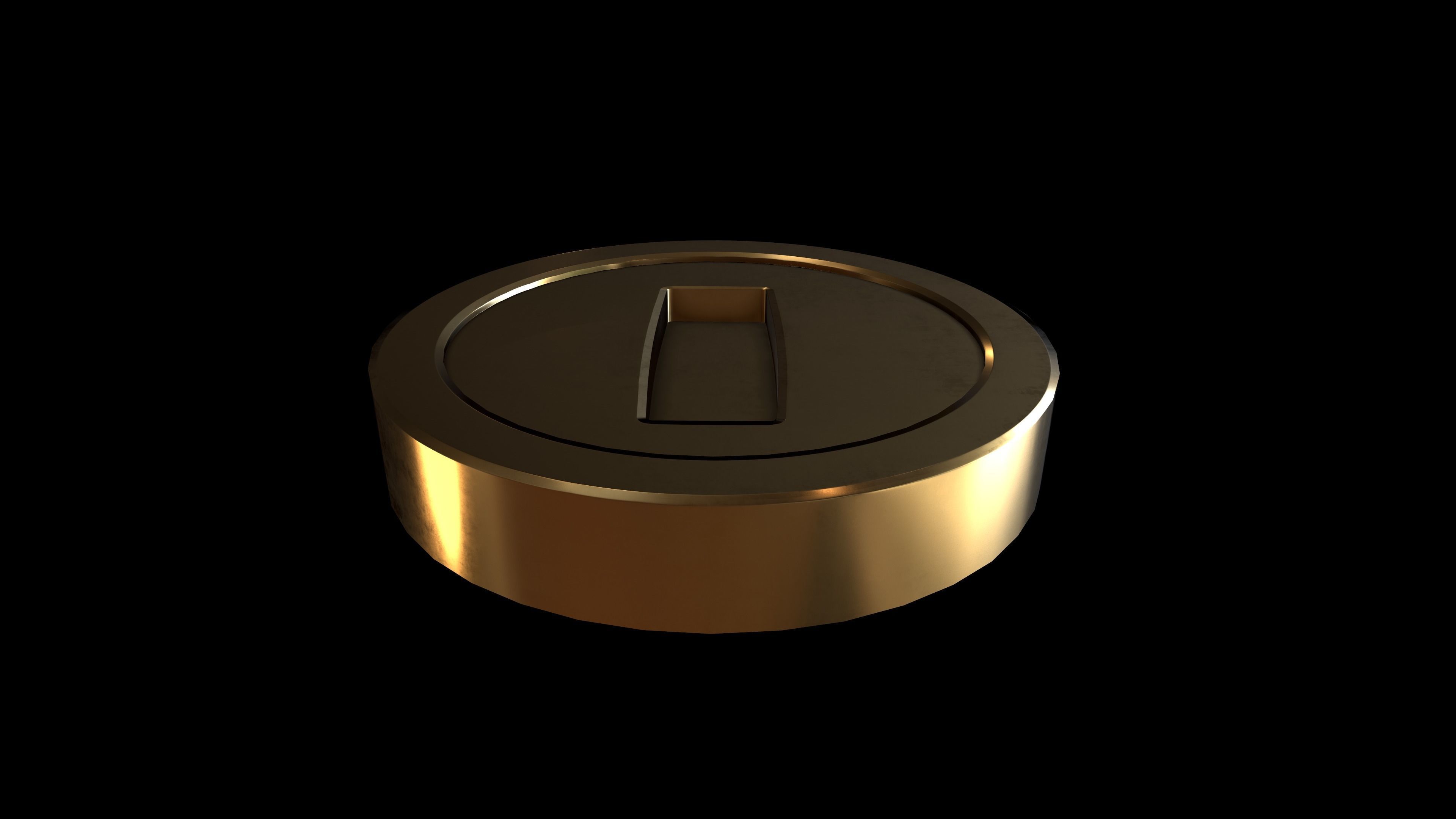 Gold Coin Game lowpoly PBR and Hipoly asset Low-poly 3D model_13