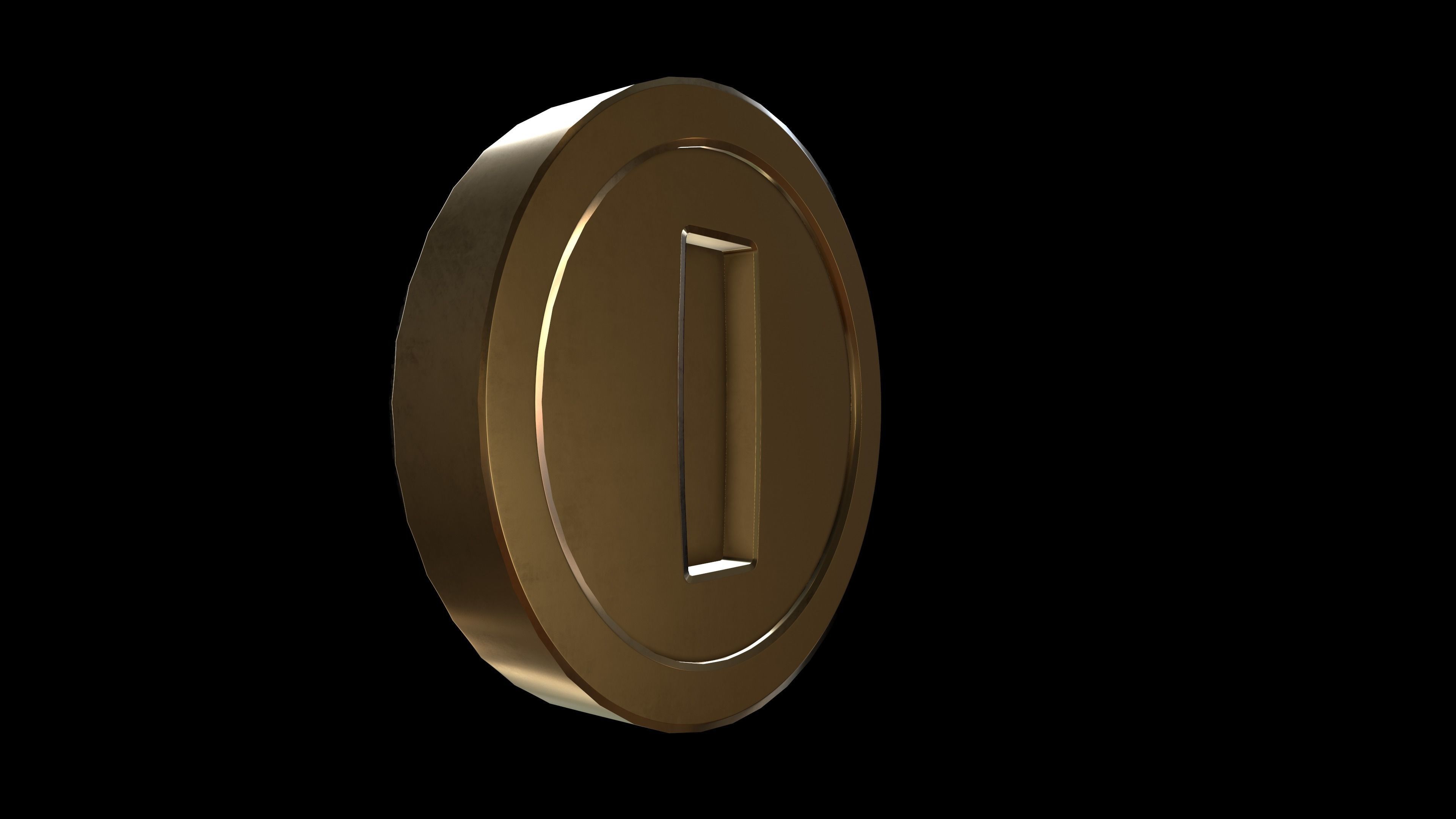 Gold Coin Game lowpoly PBR and Hipoly asset Low-poly 3D model_26