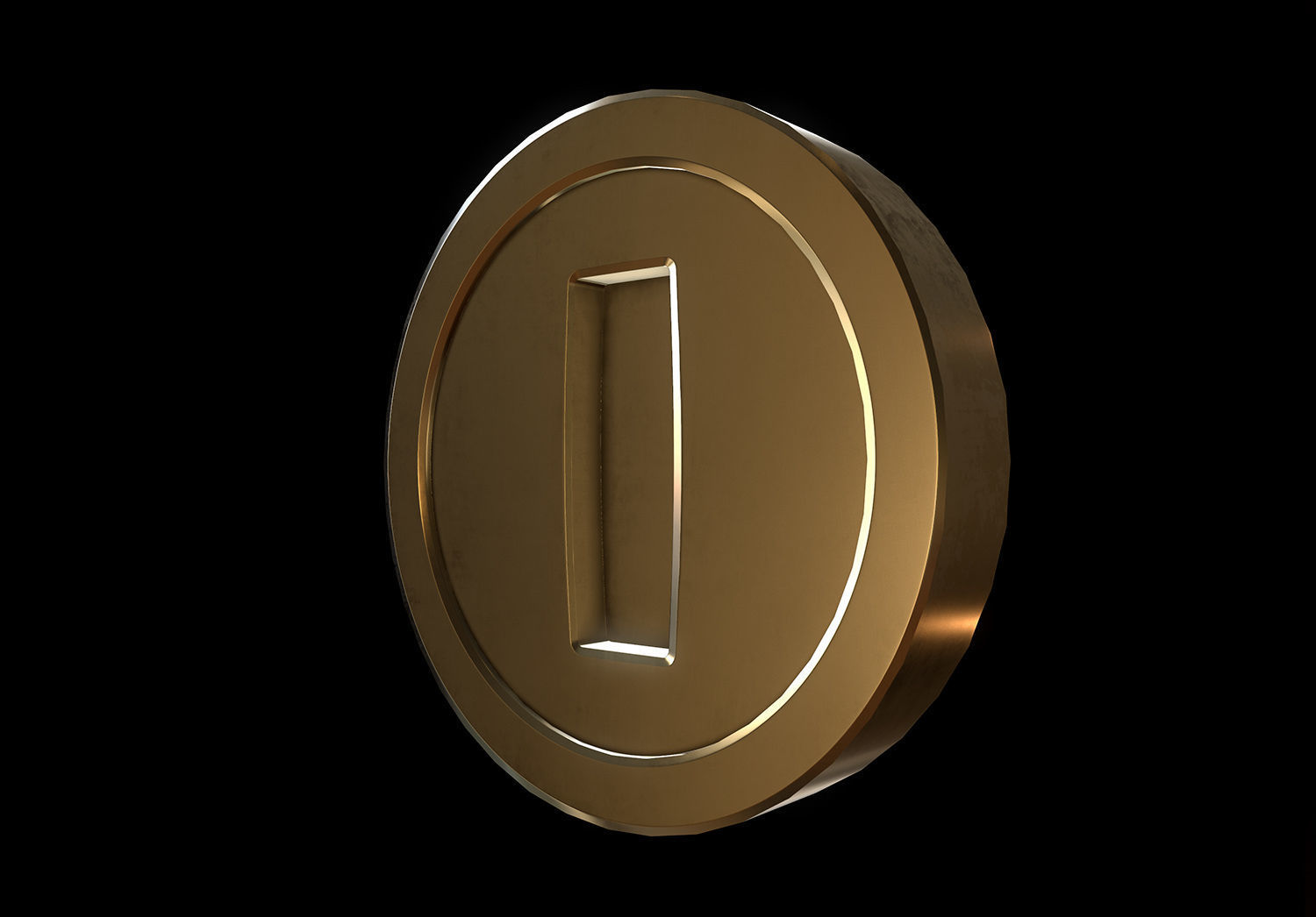 Gold Coin Game lowpoly PBR and Hipoly asset Low-poly 3D model_9