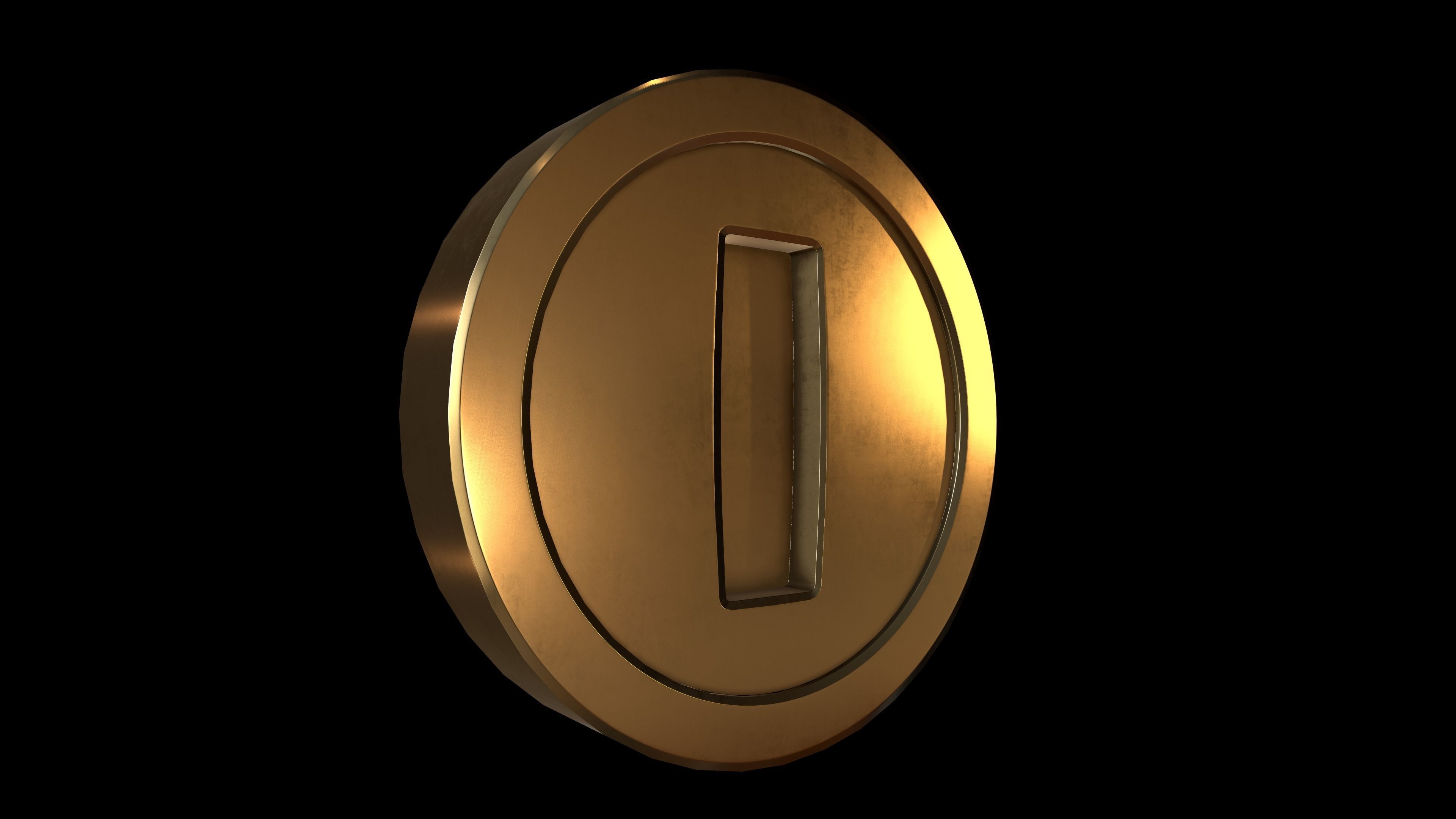 Gold Coin Game lowpoly PBR and Hipoly asset Low-poly 3D model_21