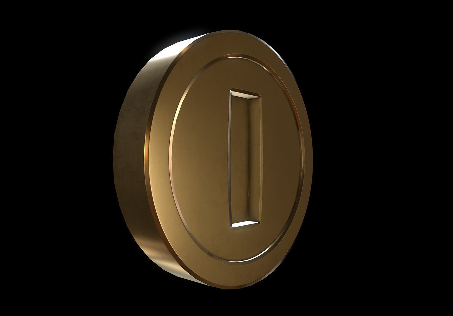 Gold Coin Game lowpoly PBR and Hipoly asset Low-poly 3D model_2