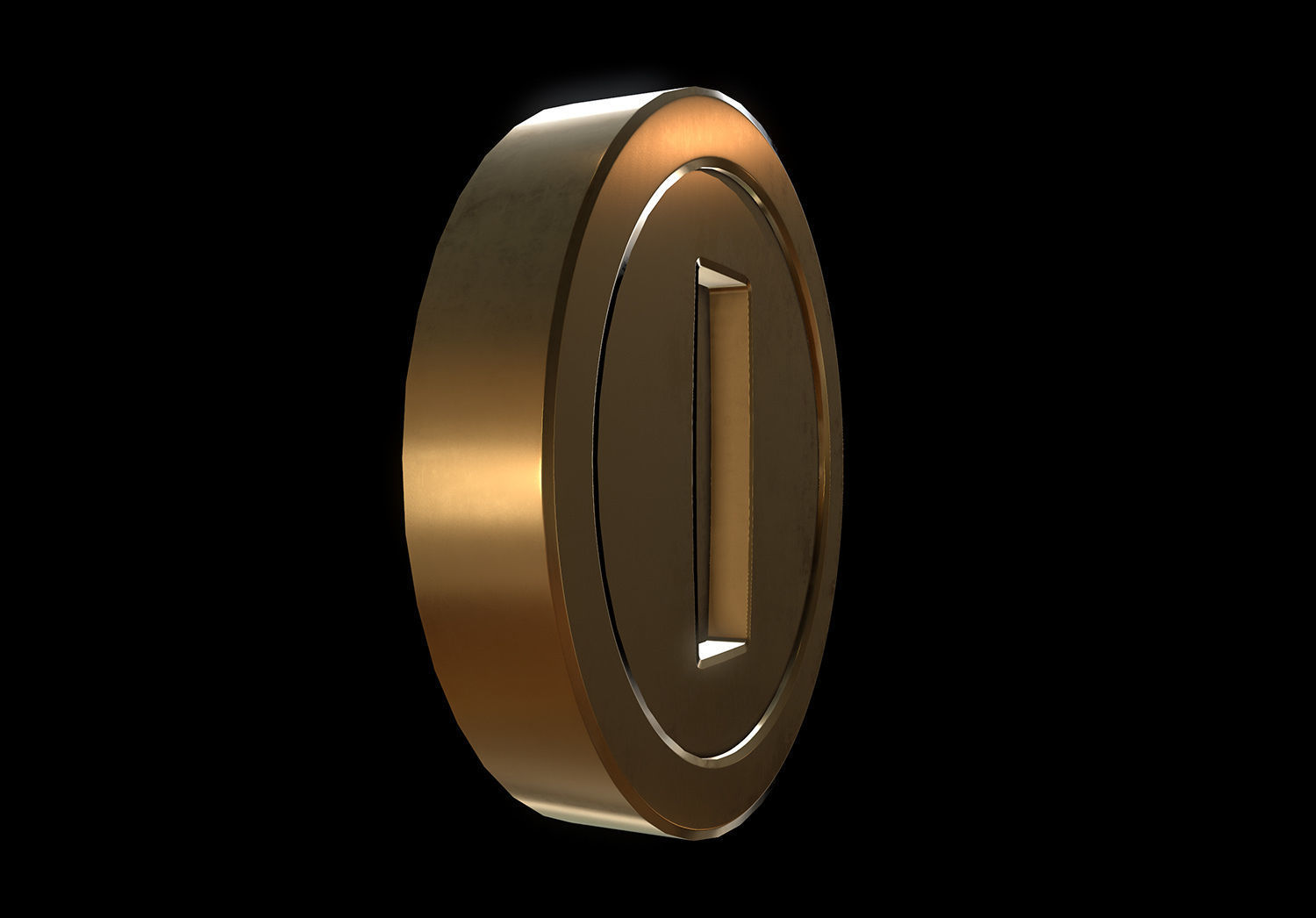 Gold Coin Game lowpoly PBR and Hipoly asset Low-poly 3D model_5