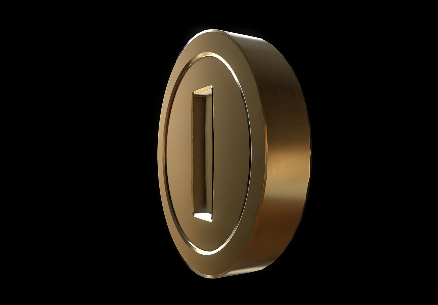 Gold Coin Game lowpoly PBR and Hipoly asset Low-poly 3D model_8