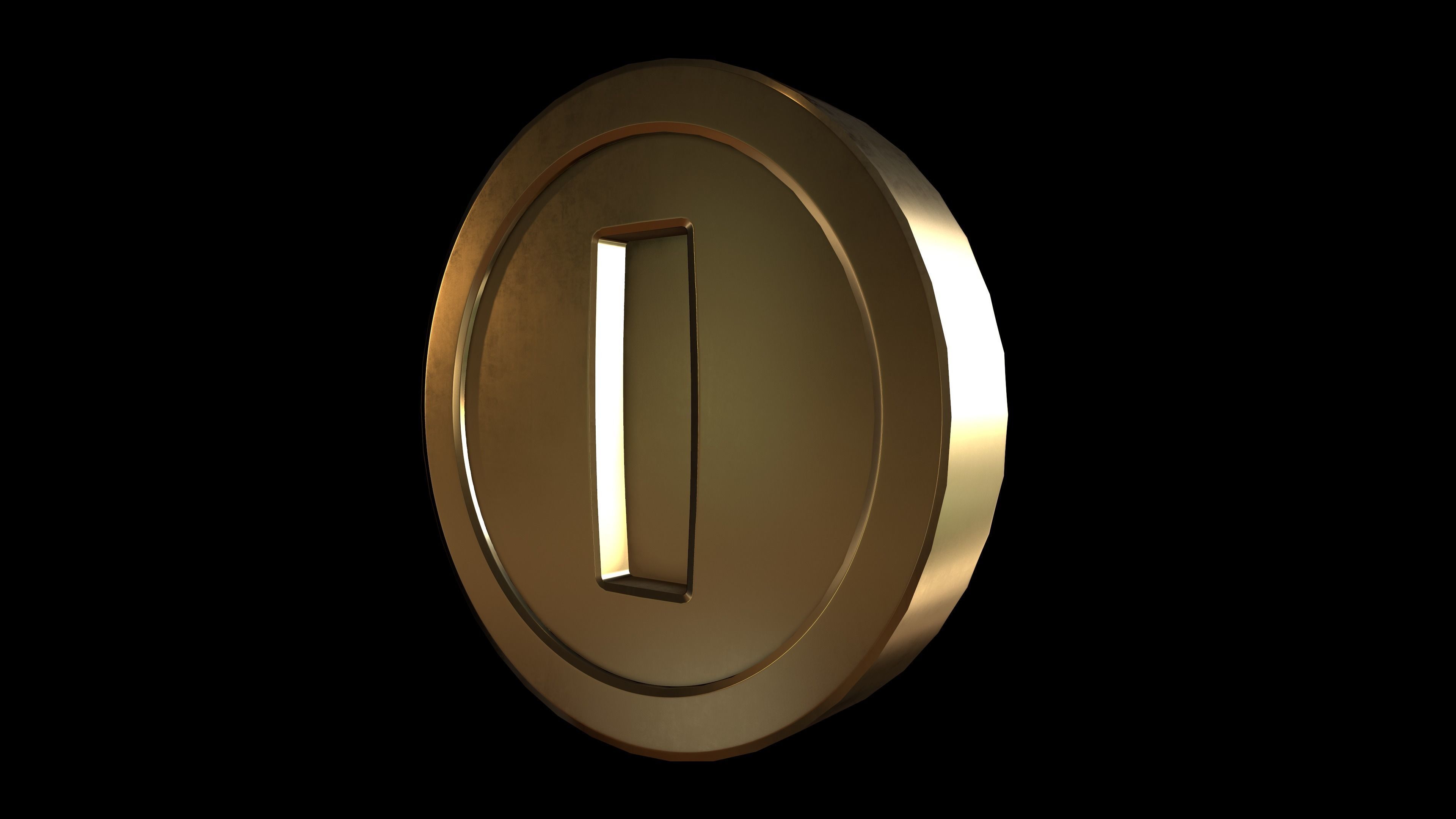 Gold Coin Game lowpoly PBR and Hipoly asset Low-poly 3D model_14