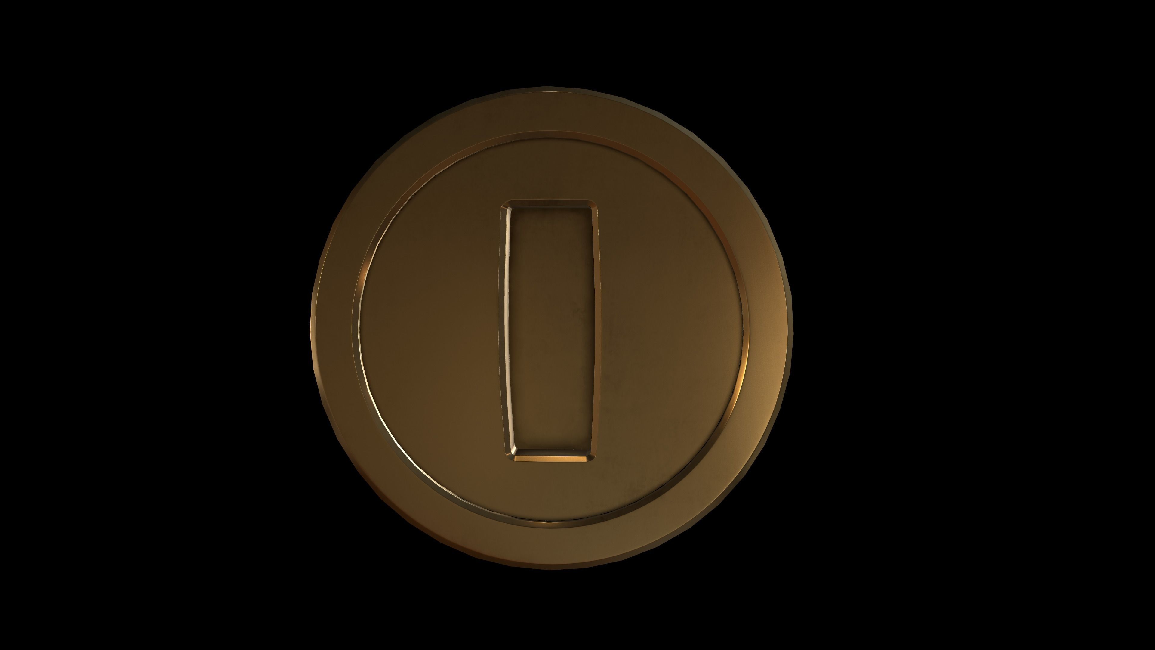 Gold Coin Game lowpoly PBR and Hipoly asset Low-poly 3D model_17