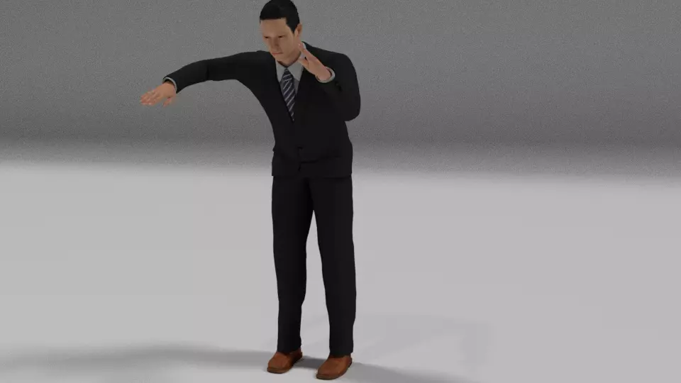 game ready male character Low-poly 3D model_0