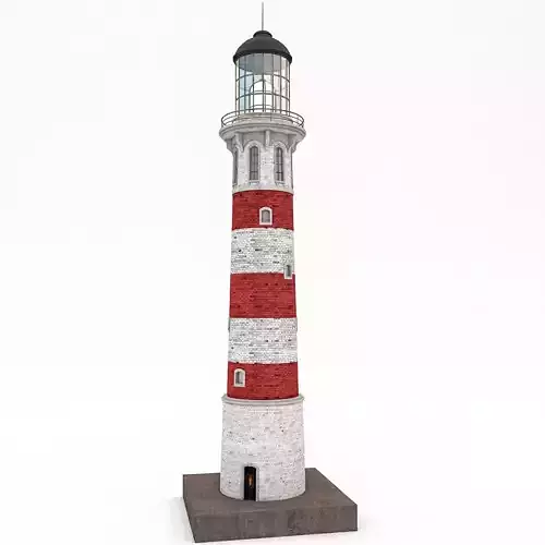 3D Lighthouse Model with stripes