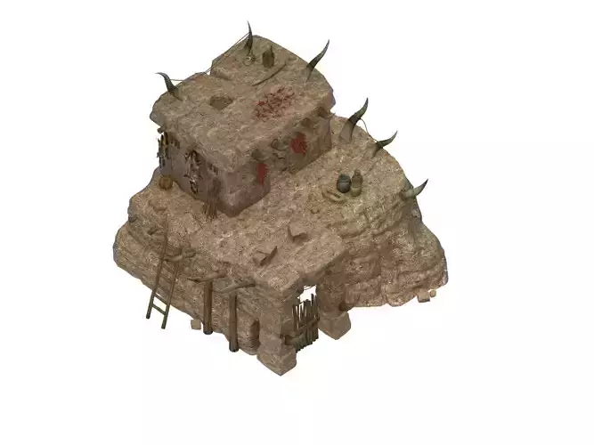 Desert area - earth and stone houses 01