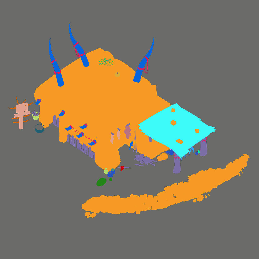 Desert area - earth and stone houses 02 3D model_3