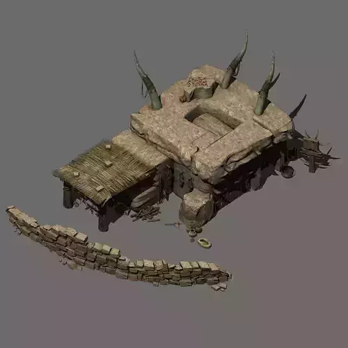 Desert area - earth and stone houses 02