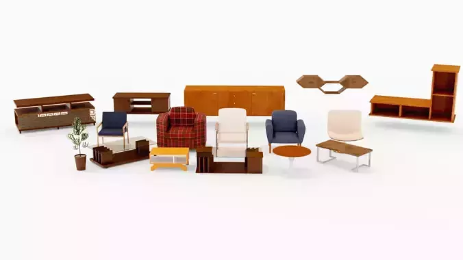 Mega indoor furniture pack 3D Model Collection