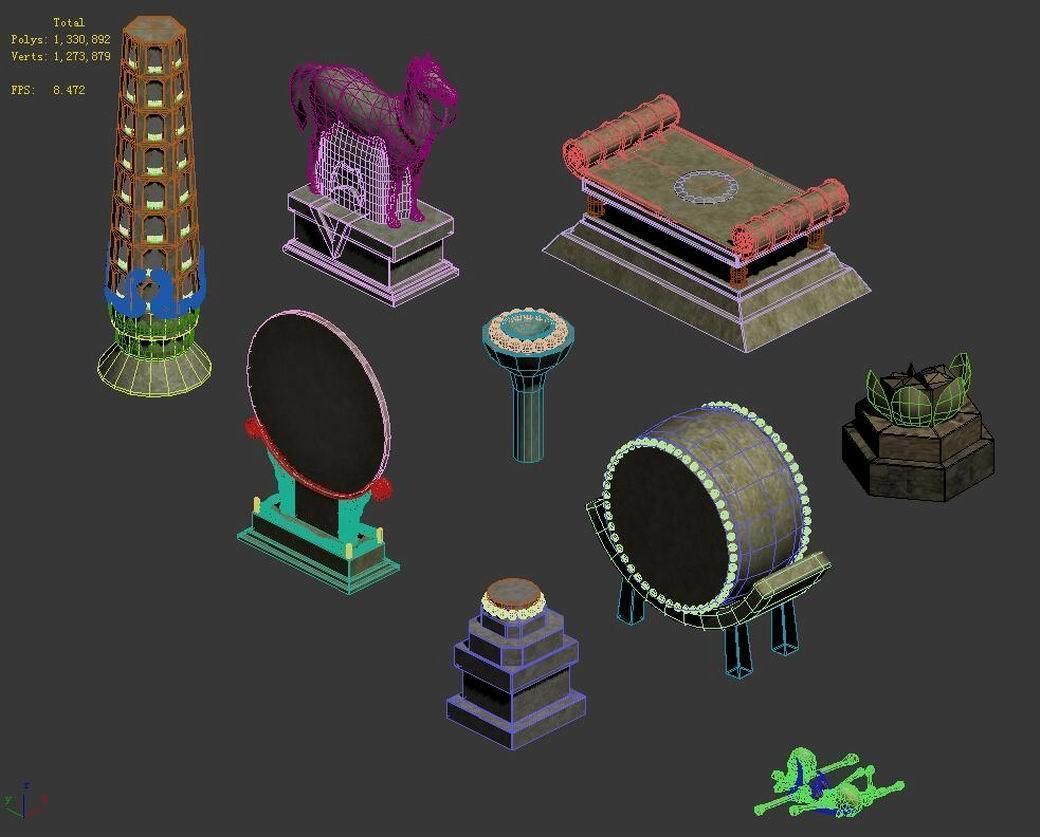 Ancient ruins - altar accessories 3D model_3