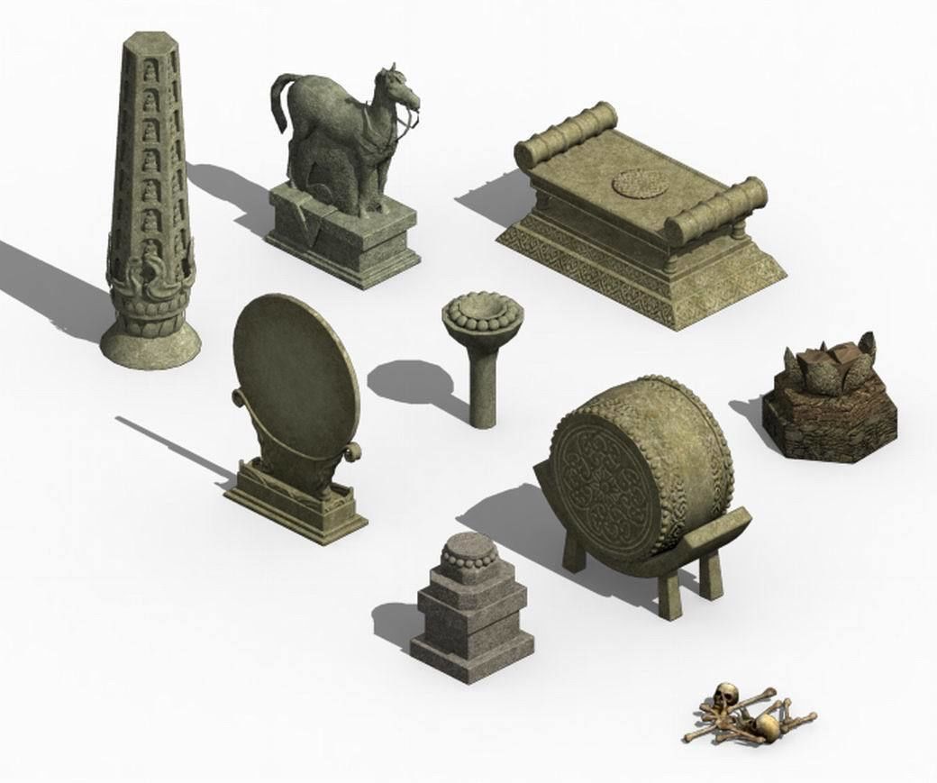 Ancient ruins - altar accessories 3D model_1
