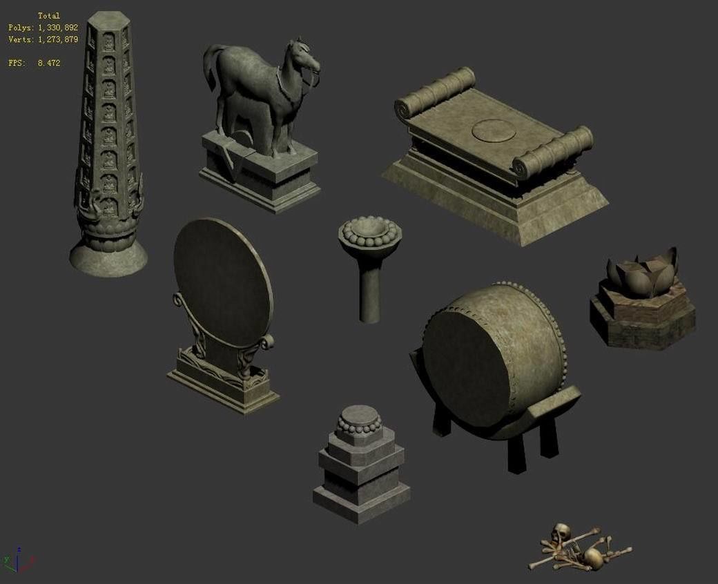 Ancient ruins - altar accessories 3D model_4