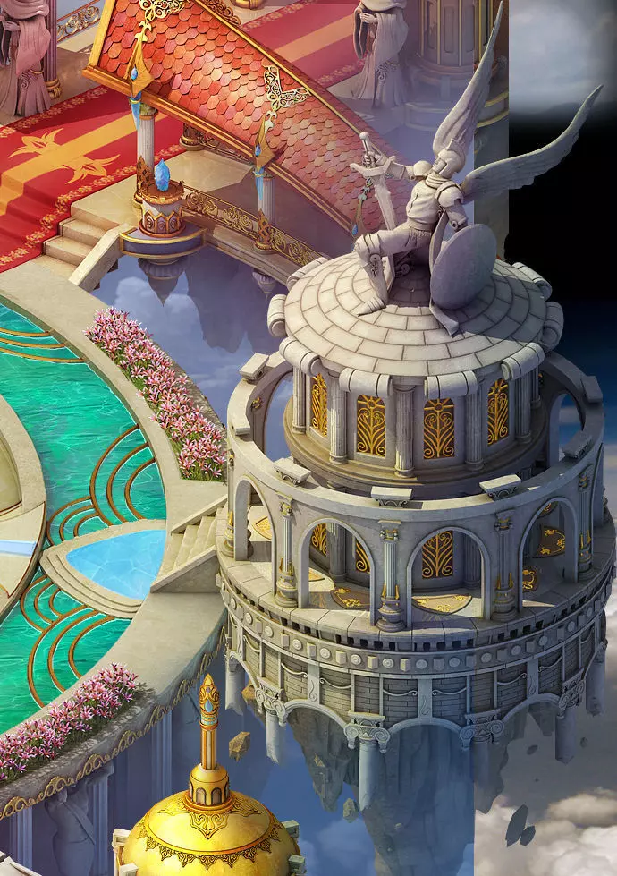 God of the country - white small turret 3D model_0