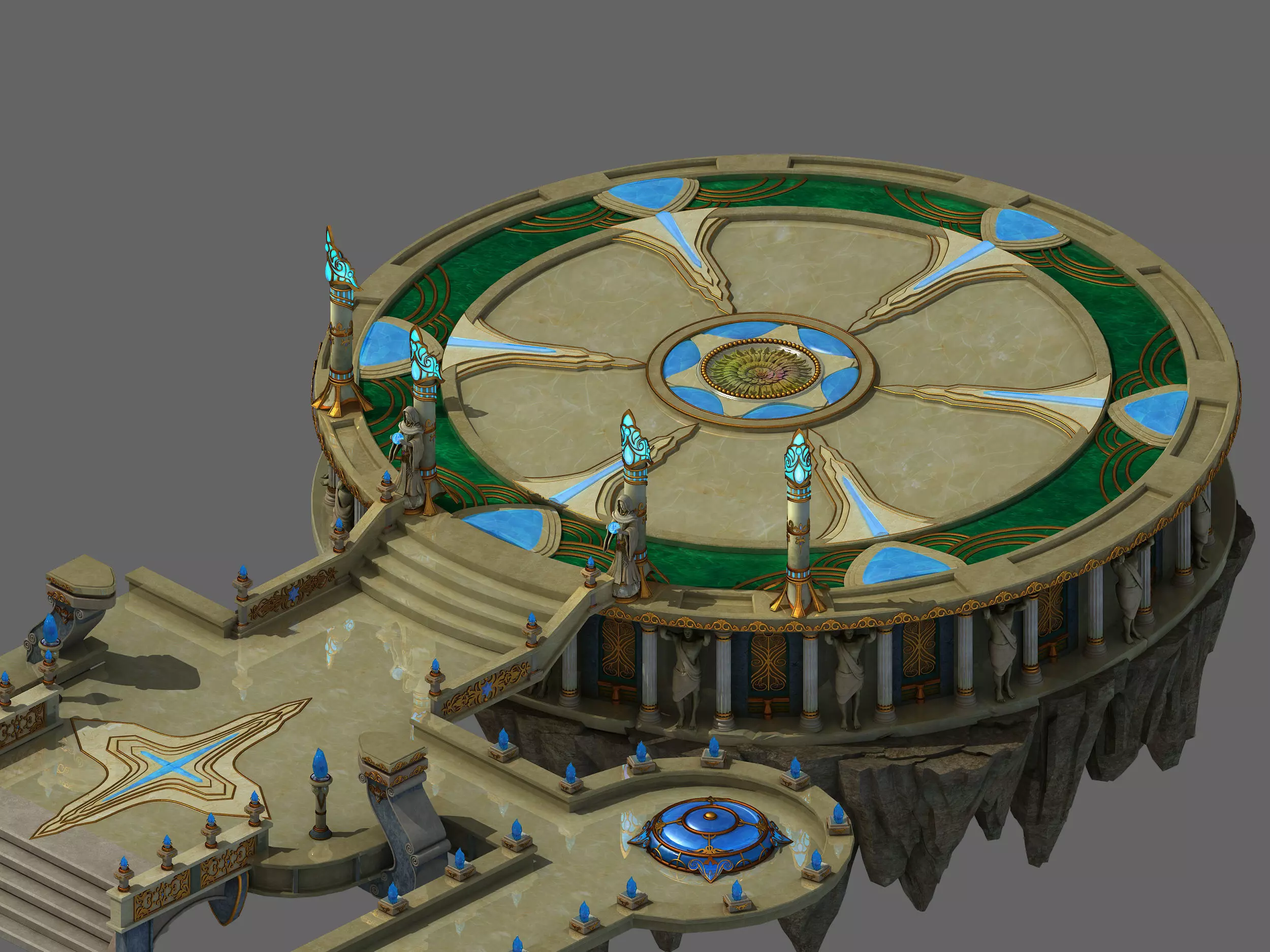 God of the country - round table 3D model_0