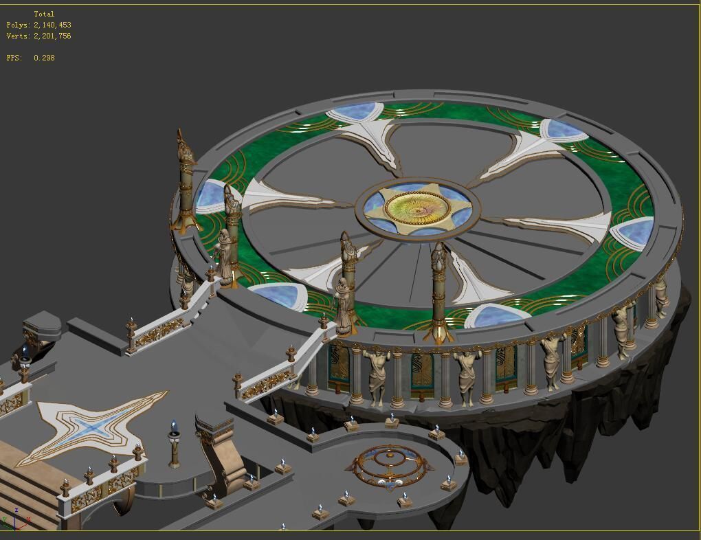 God of the country - round table 3D model_3