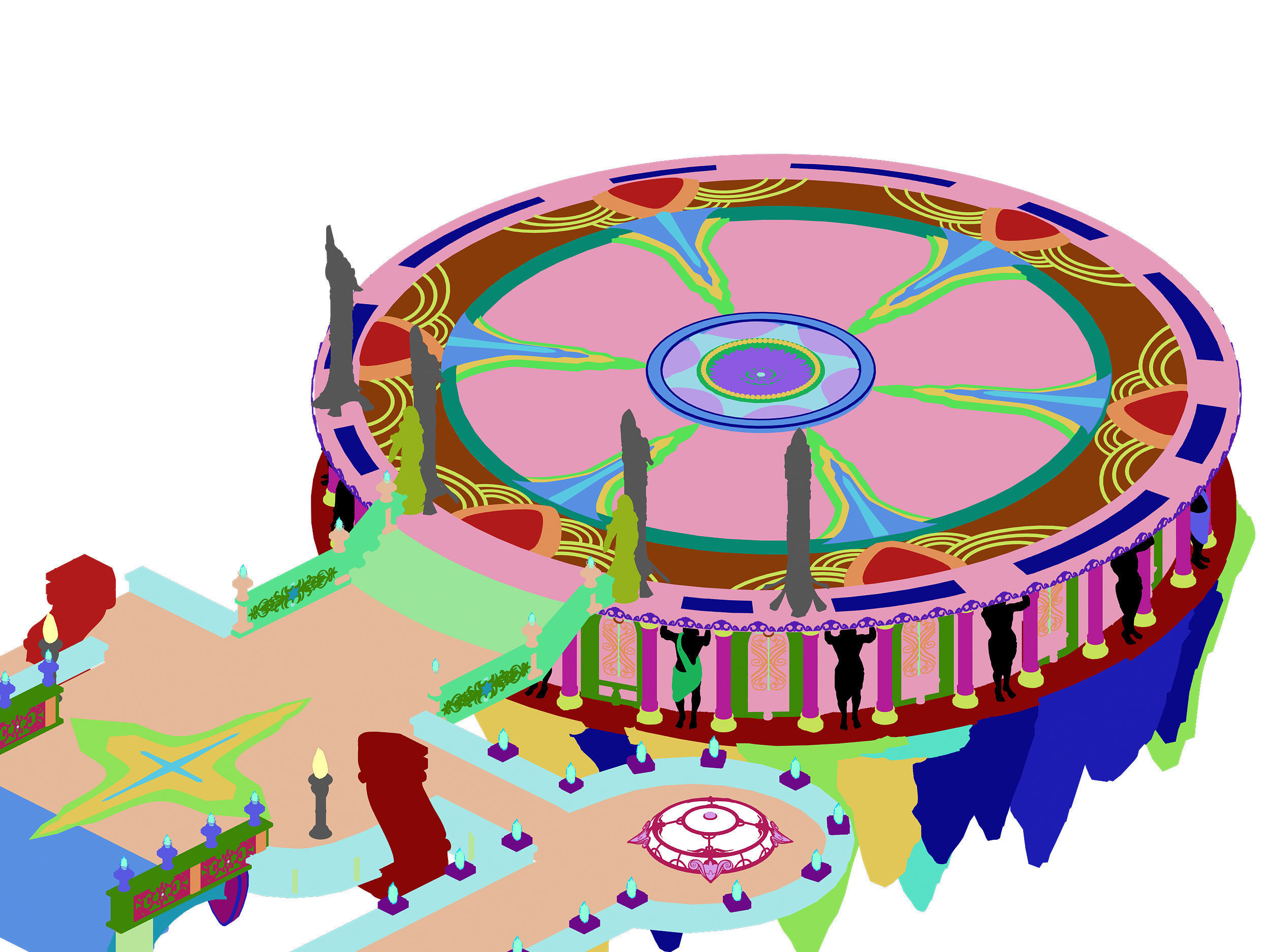 God of the country - round table 3D model_1