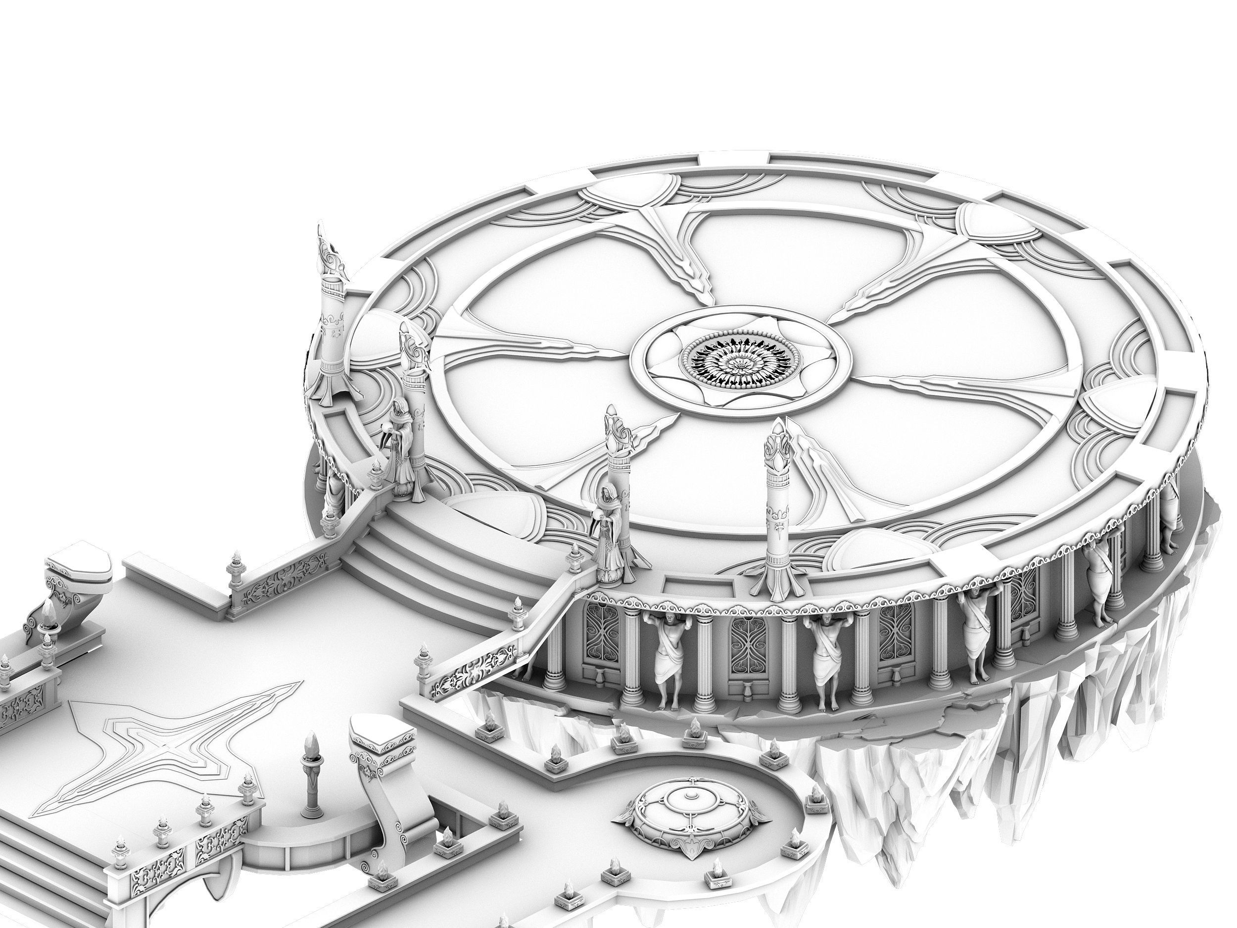 God of the country - round table 3D model_2