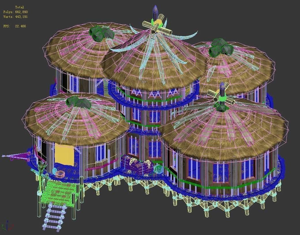 Water Chalet 03 3D model_3