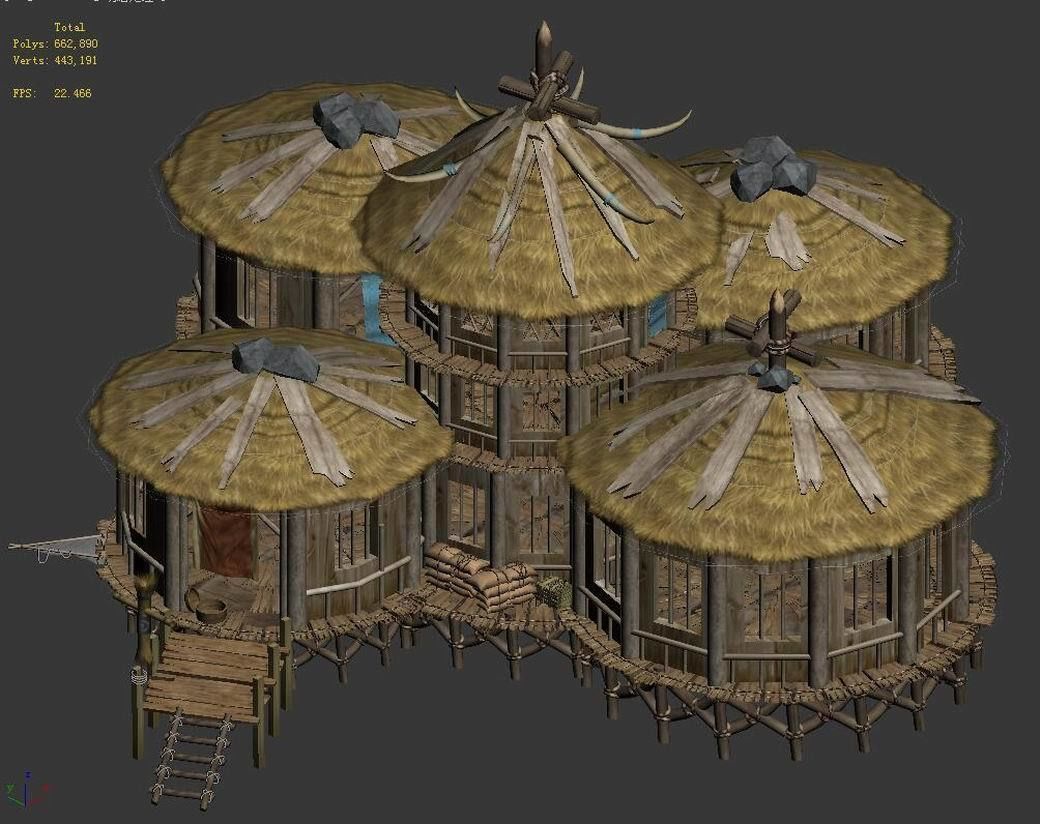 Water Chalet 03 3D model_2