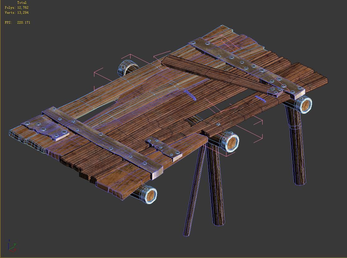 Death Desert - broken Wooden bridge 03 3D model_4