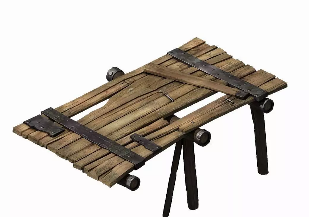 Death Desert - broken Wooden bridge 03 3D model_0