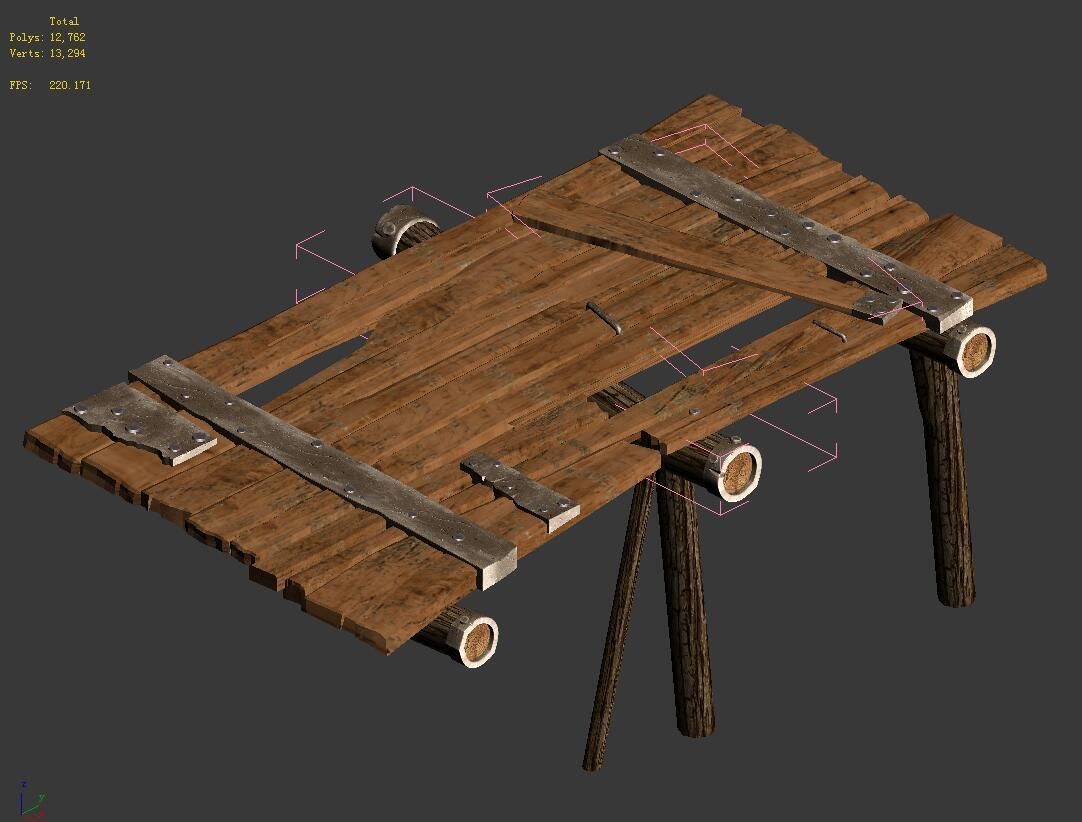 Death Desert - broken Wooden bridge 03 3D model_3