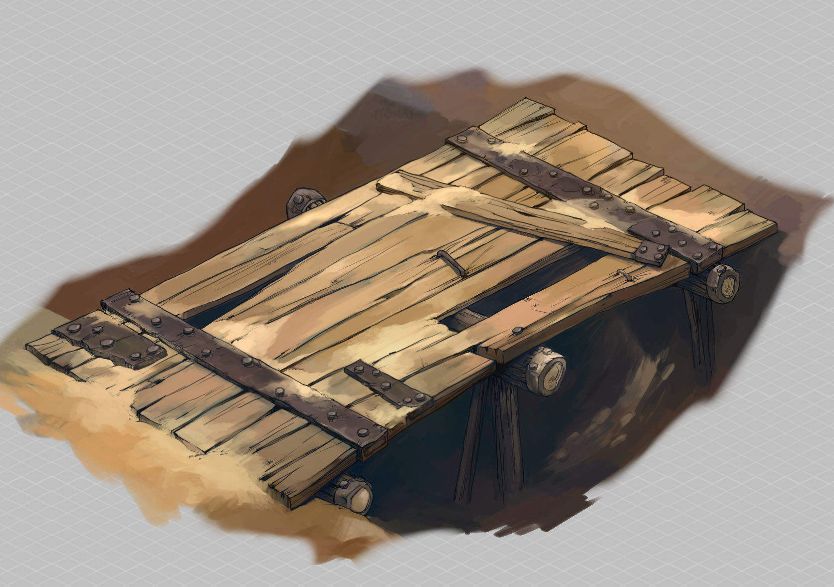 Death Desert - broken Wooden bridge 03 3D model_2