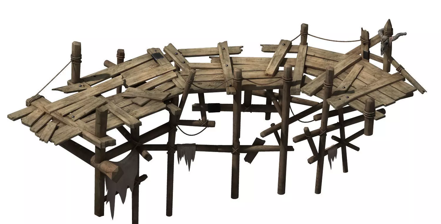 Death desert - wooden bridge Broken 02 3D model