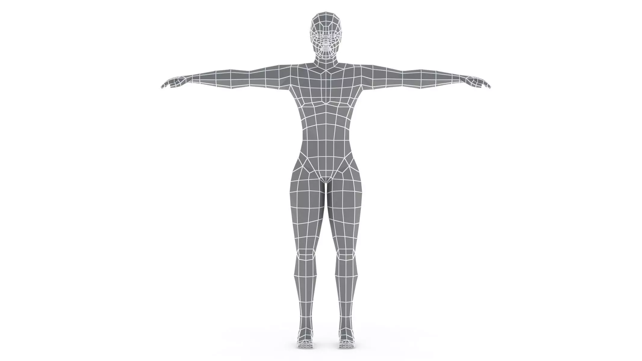 Low Poly Base Mesh Male 3D model_0
