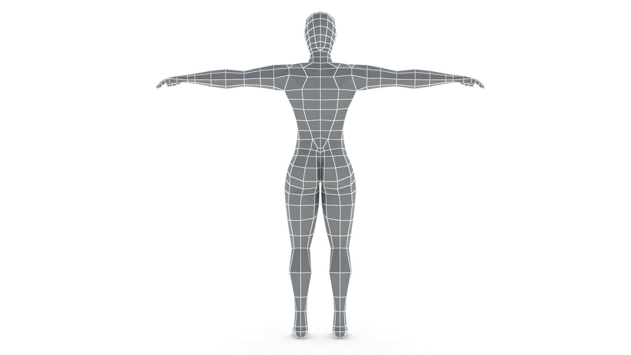 Low Poly Base Mesh Male 3D model_2